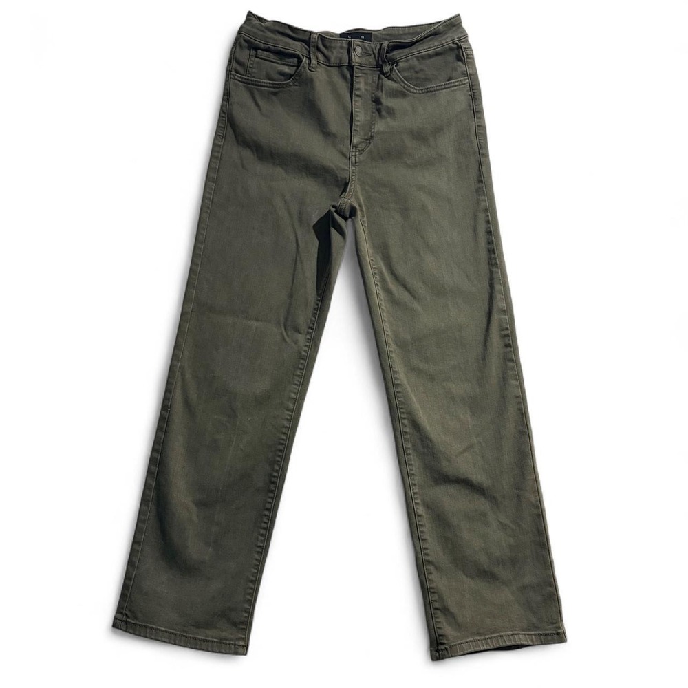 Well Worn Olive Green High Rise Classic Straight Leg Pants Womens 8/29
